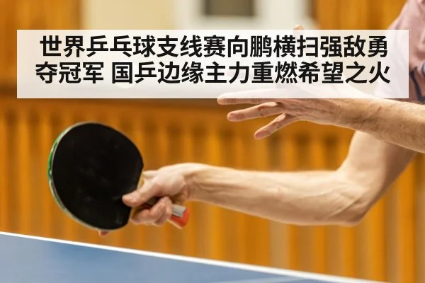 世界乒乓球支线赛向鹏横扫强敌勇夺冠军 国乒边缘主力重燃希望之火